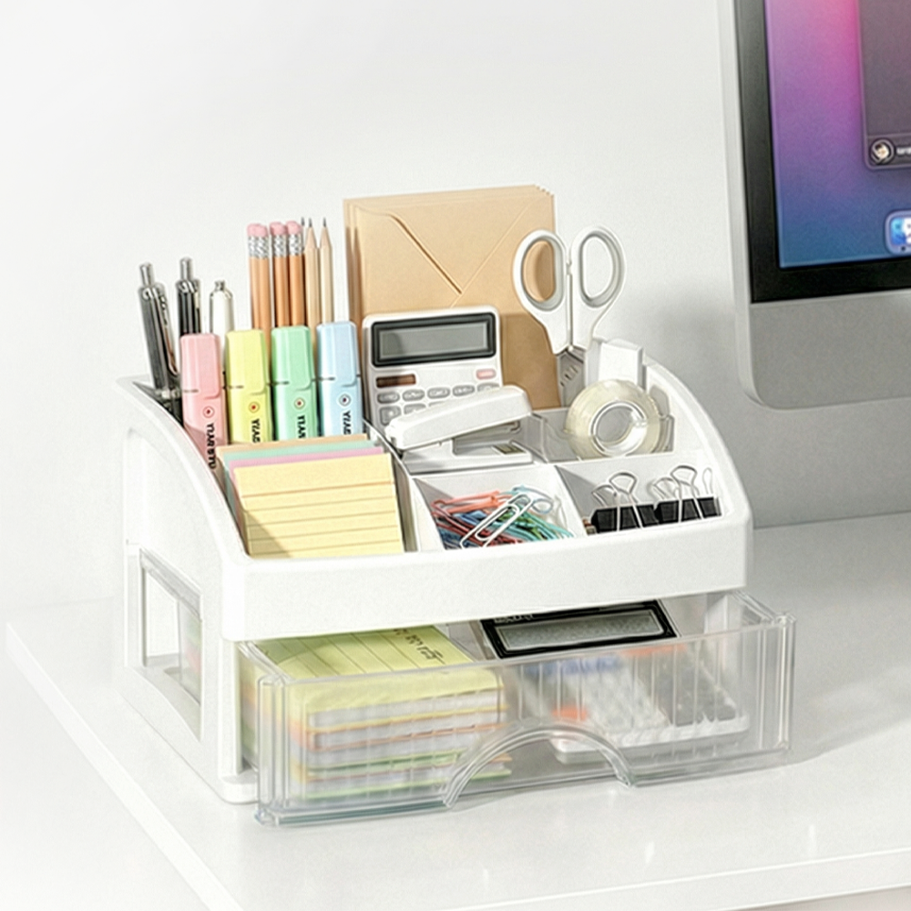 그로윈 책상 위 깔끔정리 데스크 오거나이저 화장품 수납함, 1개, 화이트,1칸 6,990원