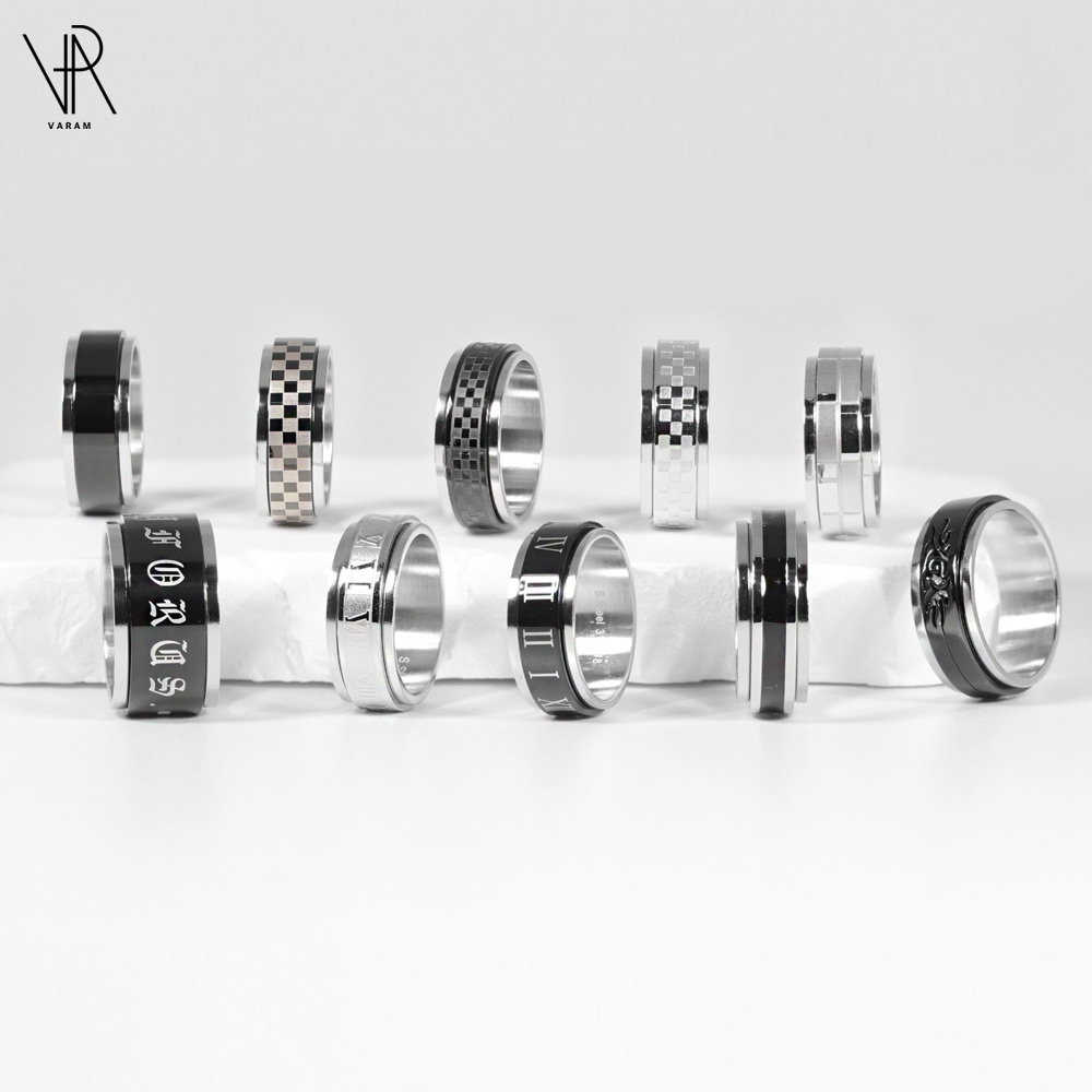 VARAM 써지컬316L스틸 회전반지 10종 12,900원