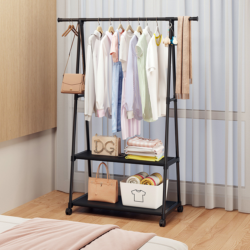 Lovfir 가정용 이동식행거 업그레이드 대용량 수납공간 하단 수납 튼튼한 이동식행거, 블랙 21,900원