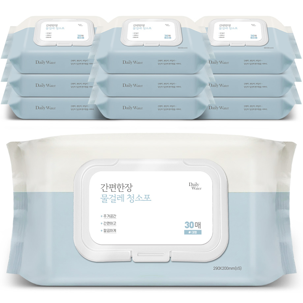 데일리워터 간편한장 물걸레 청소포 대형 캡형 30매 17,000원