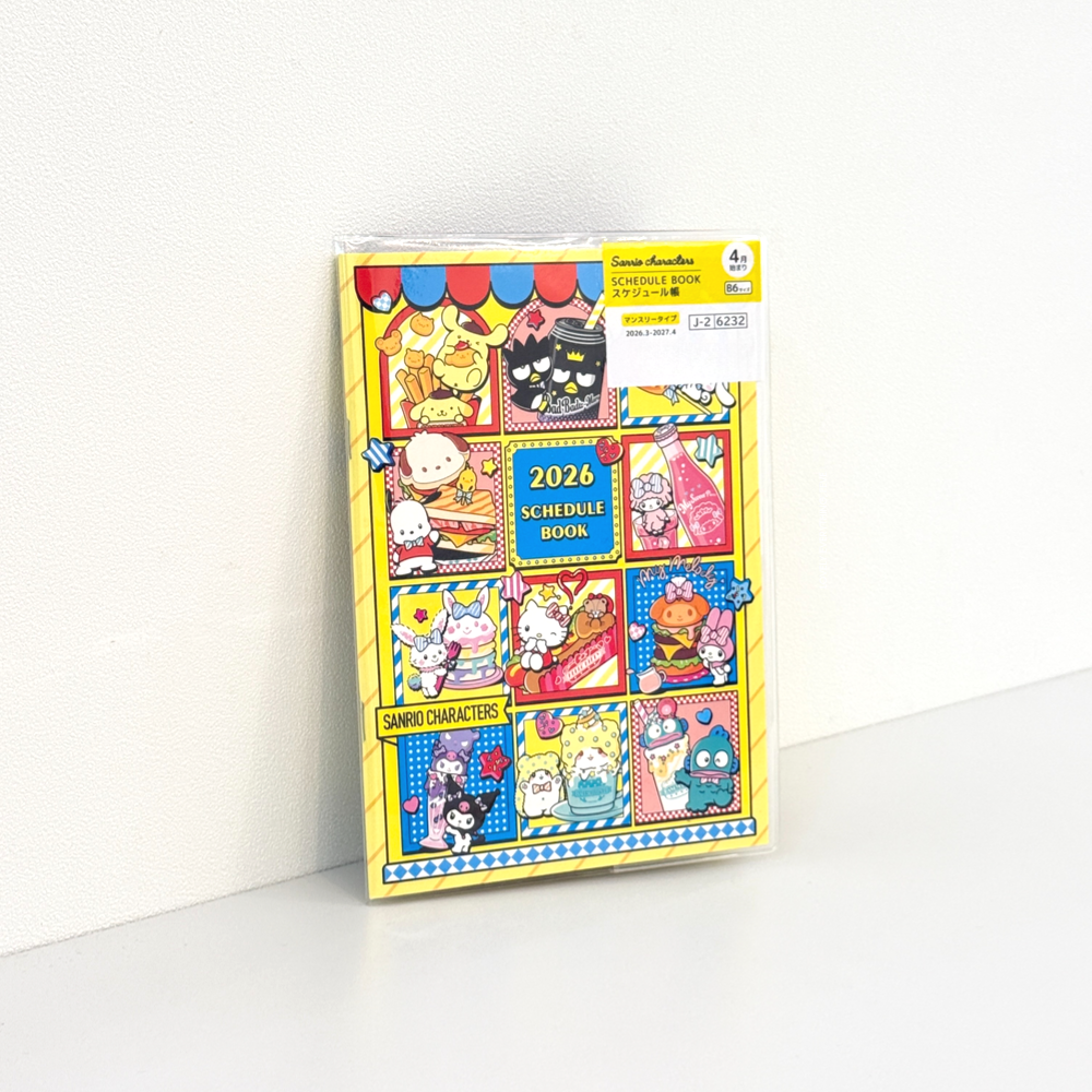 일본정품 산리오 캐릭터즈 2026 스케줄북 B6 다이어리 월간 플래너 메모노트, 1개, 단일색상 12,900원