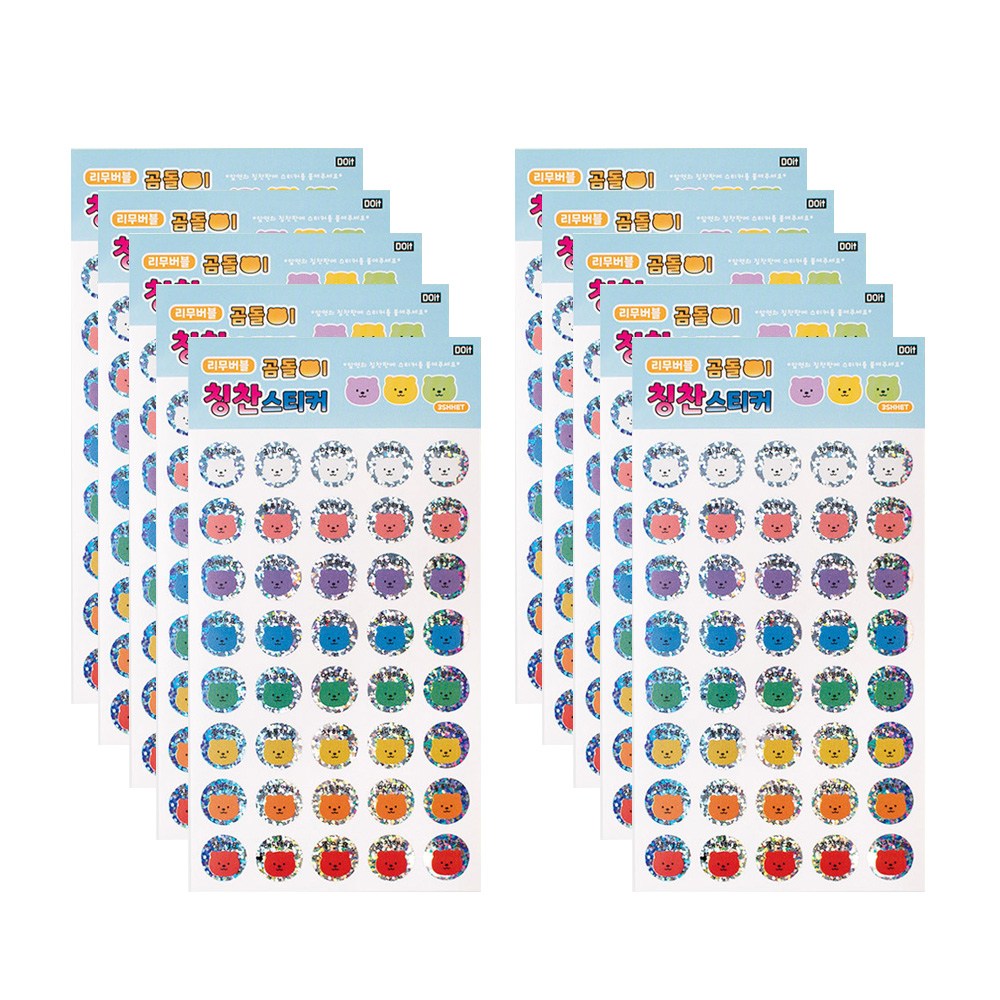 두잇 홀로그램 칭찬스티커3매입*10개세트_곰돌이, 10장 12,800원