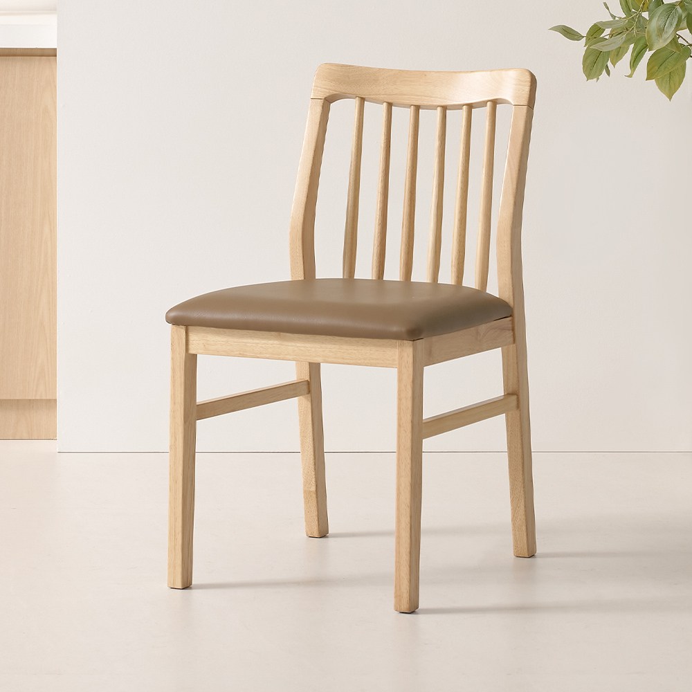라로퍼니처 모카 고무나무 원목 식탁 의자 카페 인테리어 체어, 내추럴, 1개, 현재가 69,900원