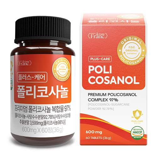 [정품] 플러스케어 폴리코사놀 117.6mg 1일 식약청 인증 해썹, 1개, 60정 20,000원