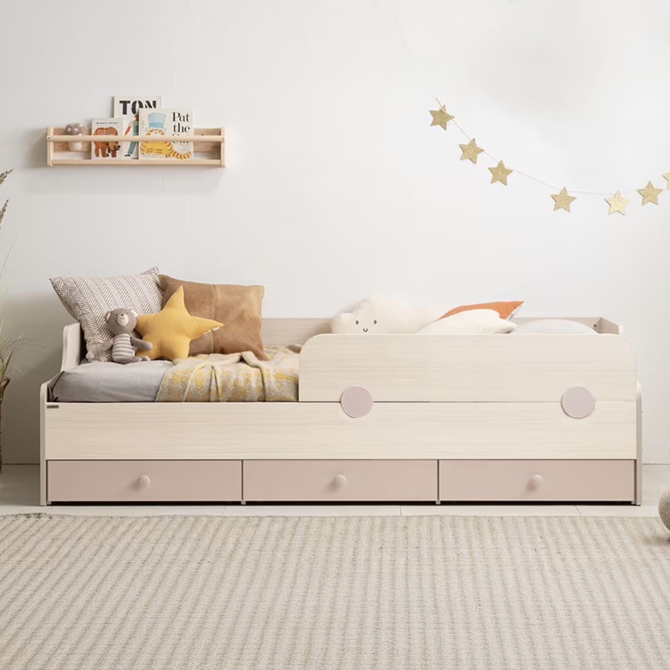 리바트 꼼므주니어 자녀가구 수납 침대 + 가드 + 매트리스 세트 방문설치 621,090원