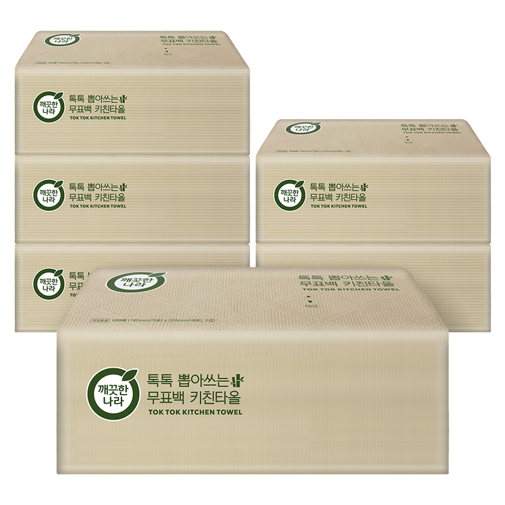 깨끗한나라 톡톡 뽑아쓰는 무표백 천연펄프 키친타올 9,100원