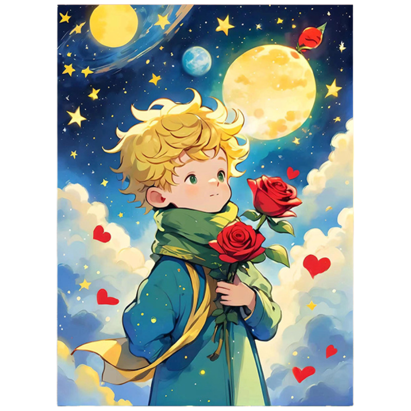 톰앤토미e DIY 페인팅 그림 감성 소설 어린왕자 시리즈 유화 40*50, 1개, 꽃을 든 왕자 18,900원