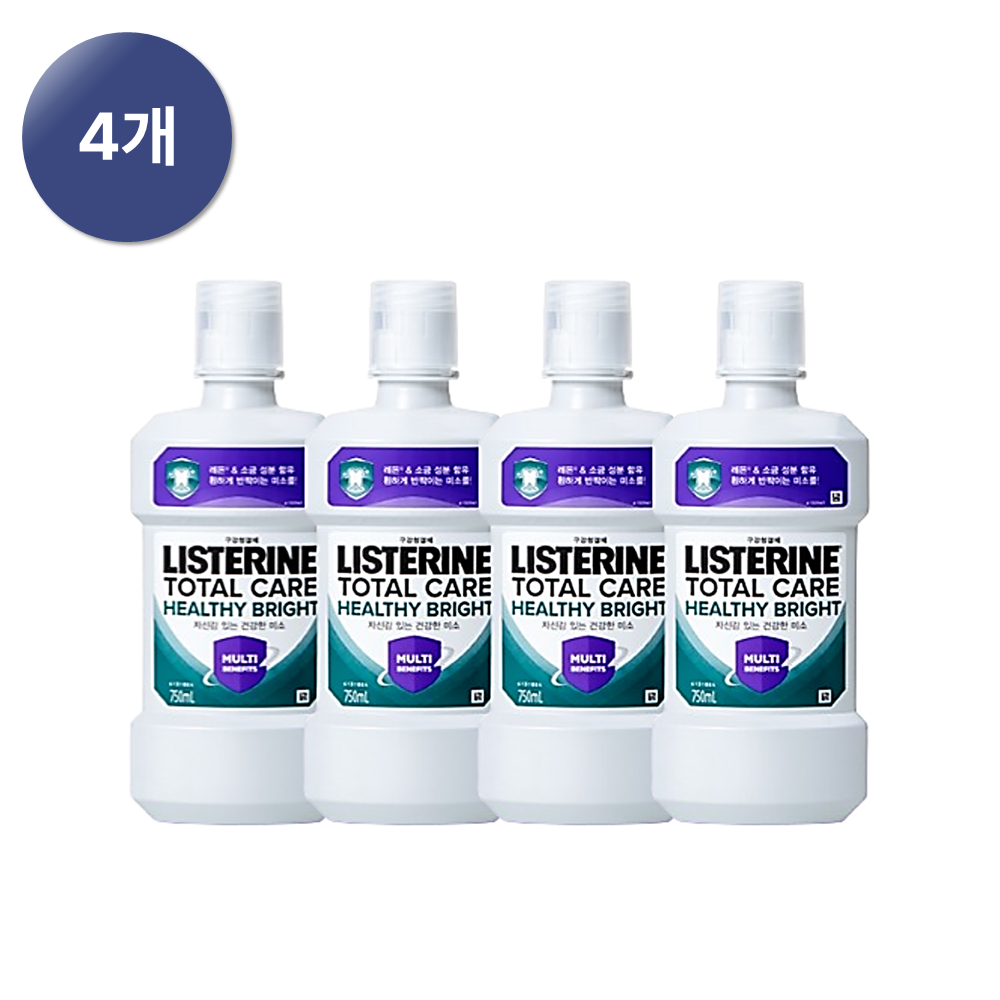 리스테린 토탈케어플러스 올인원케어 입냄새 상쾌 구강청결제 750mLx4개 30,500원