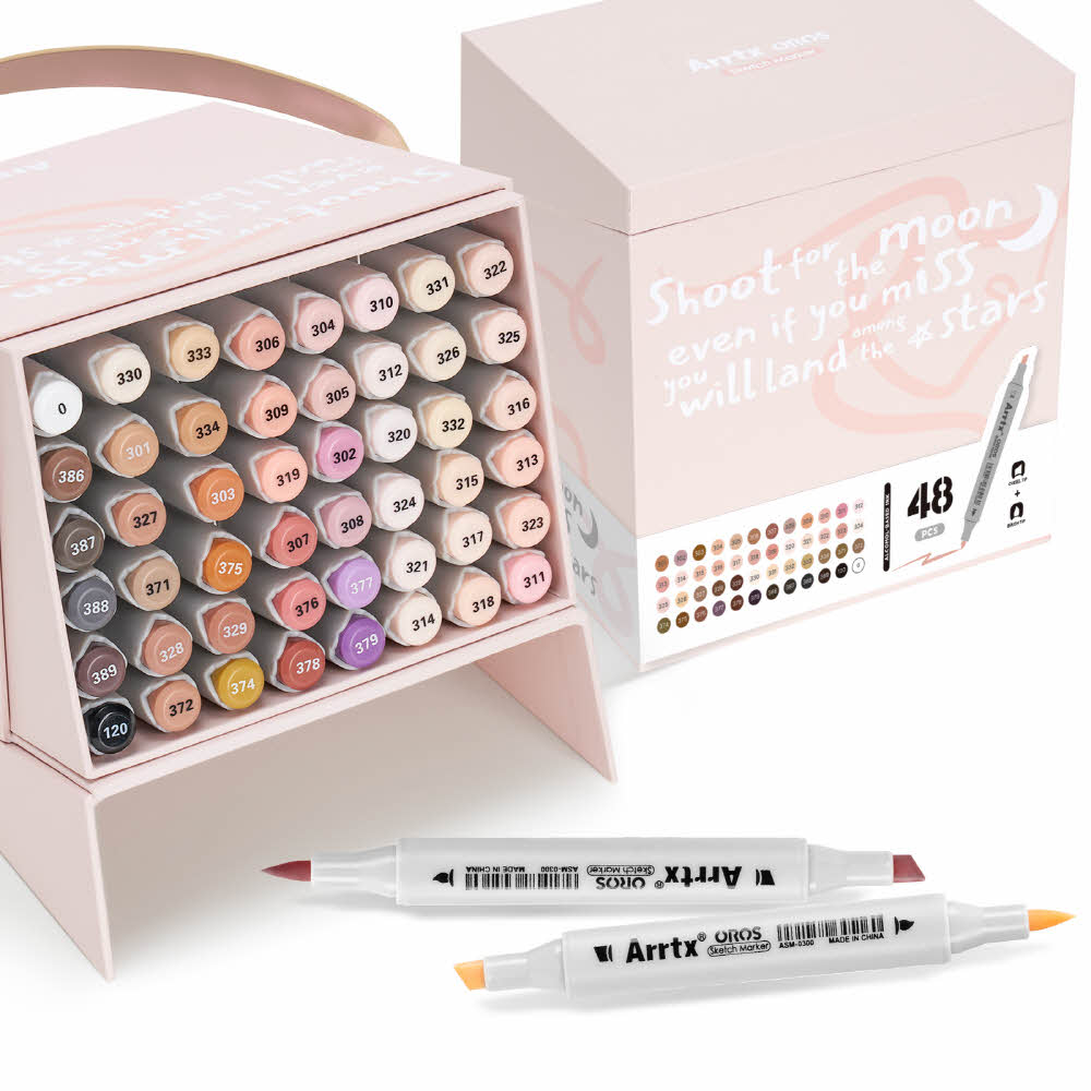 아트엑스 오로스 마카펜 스킨톤 48색 세트 전문가용 (원형/브러형 타입), 48색 49,000원