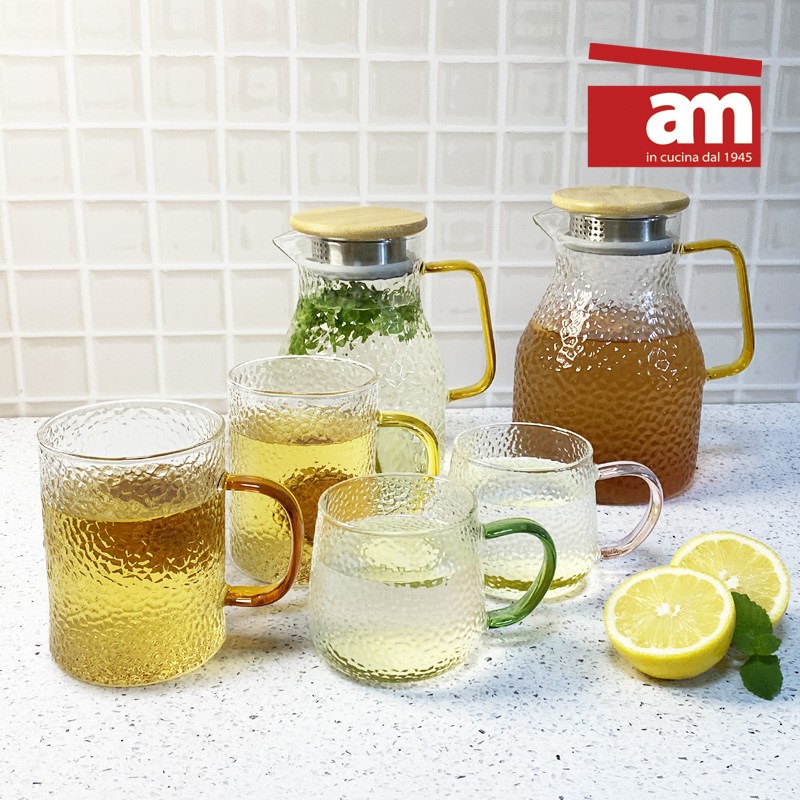 이태리 am 해머톤 물병+물잔(2개) 세트 고품질 내열강화유리 물통 물병 50,000원