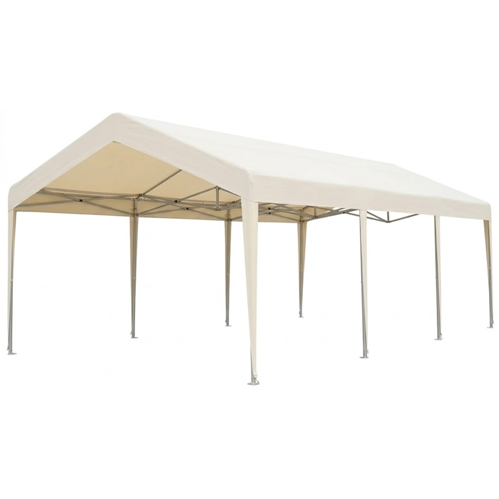 가드포트 대형 간이 주차 천막 차량용 고강도 쉘터 차고지 캐노피 야외 창고텐트 작업장 그늘막, 오픈 아이보리 540,000원