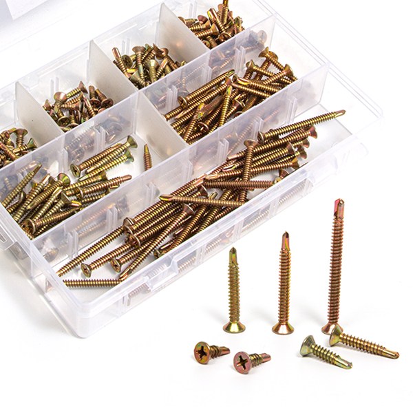 ZIO-BIZ 접시머리 직결피스 7종세트 황색 210pcs / 직결나사 철판피스 스텐피스 십자형볼트 철판 알루미늄 PVC 목재 나무 나사못 수공구 와셔머리 접시머리 나사 못 피스 8,800원
