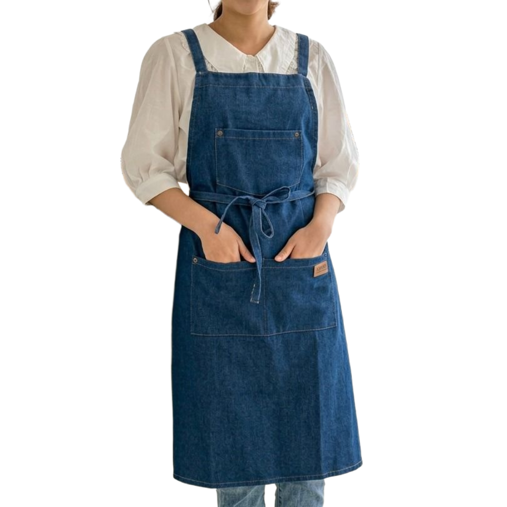 잔느홈 데님 앞치마 워싱 청앞치마 까페 공방 네일샵 주방 19,900원