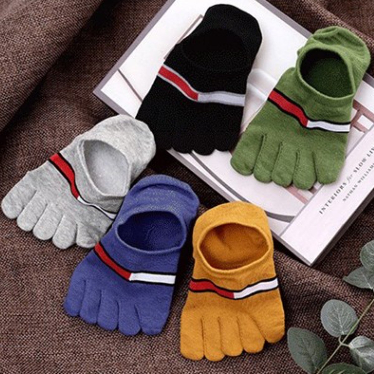 여름발가락양말 남자 쫀쫀한 컬러 패션 발가락덧신 페이크삭스 5켤레세트 13,900원