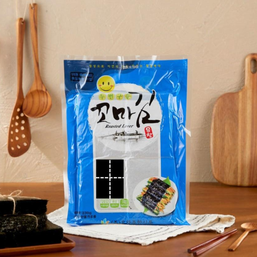 유창김 [본사 직출고] 두번구운 꼬마김 (4절), 400매, 230g, 1봉, 230g, 1개 15,100원