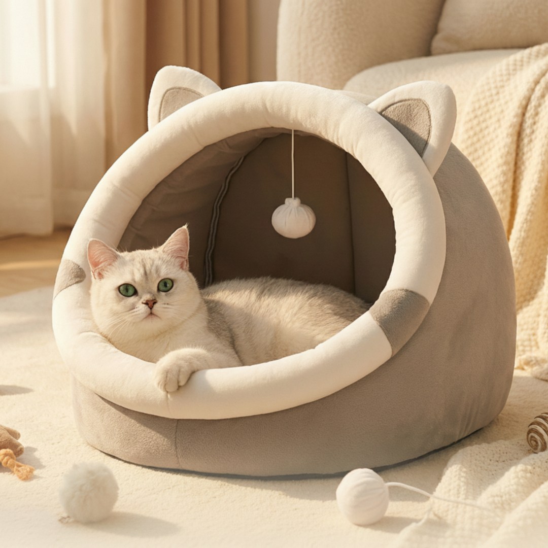 캣박스 반려동물 고양이 쿠션 숨숨집 침대 수면 쿠션, 1개, 그레이 17,000원