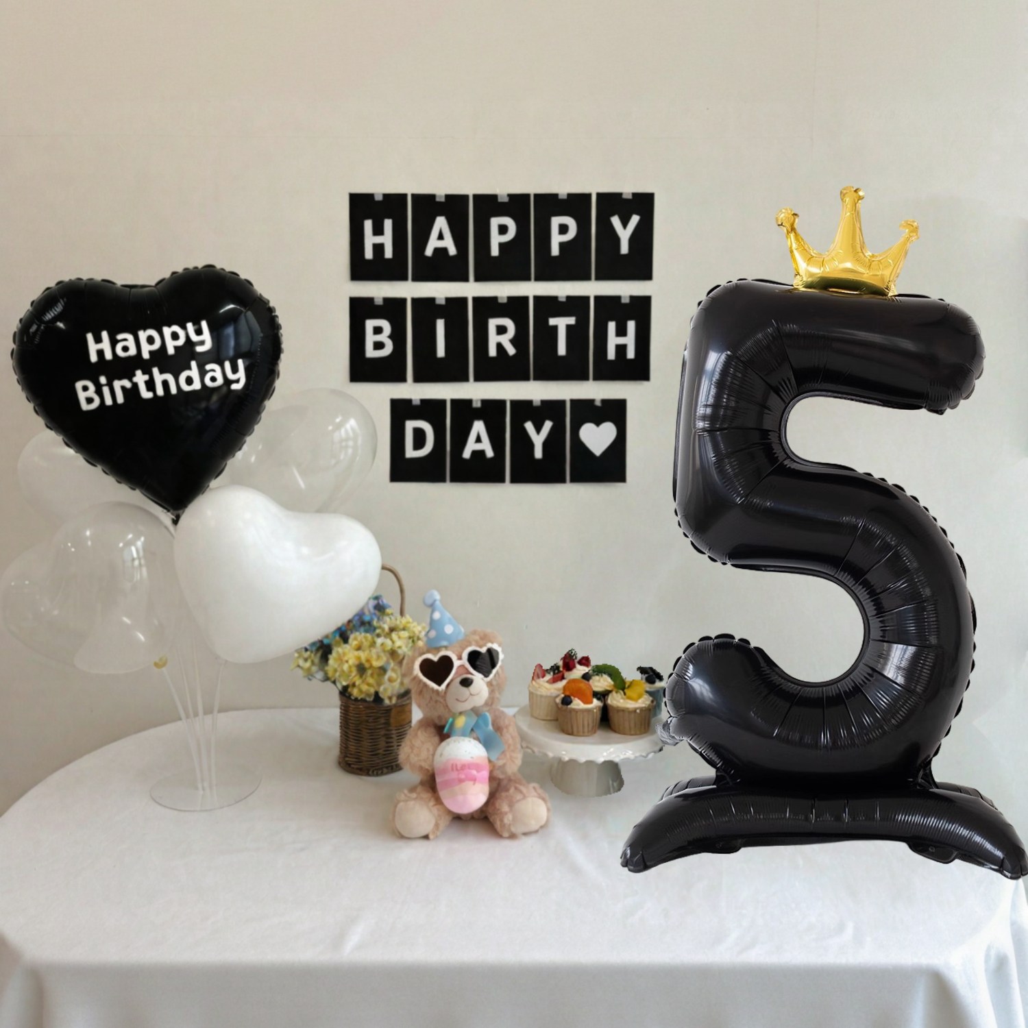 쏙쏙마켓 생일파티용품 숫자 하트 풍선 세트 이벤트 파티용품, 1세트, 숫자 5 15,900원