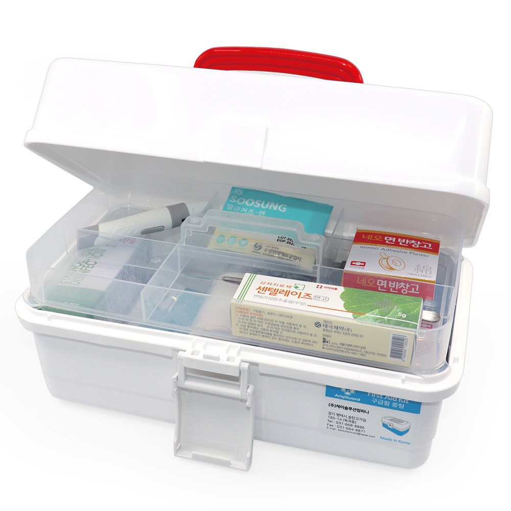 [케이솔루션] 국내산 튼튼한 가정용 구급함 구급상자세트, 1개, 현재가 49,800원