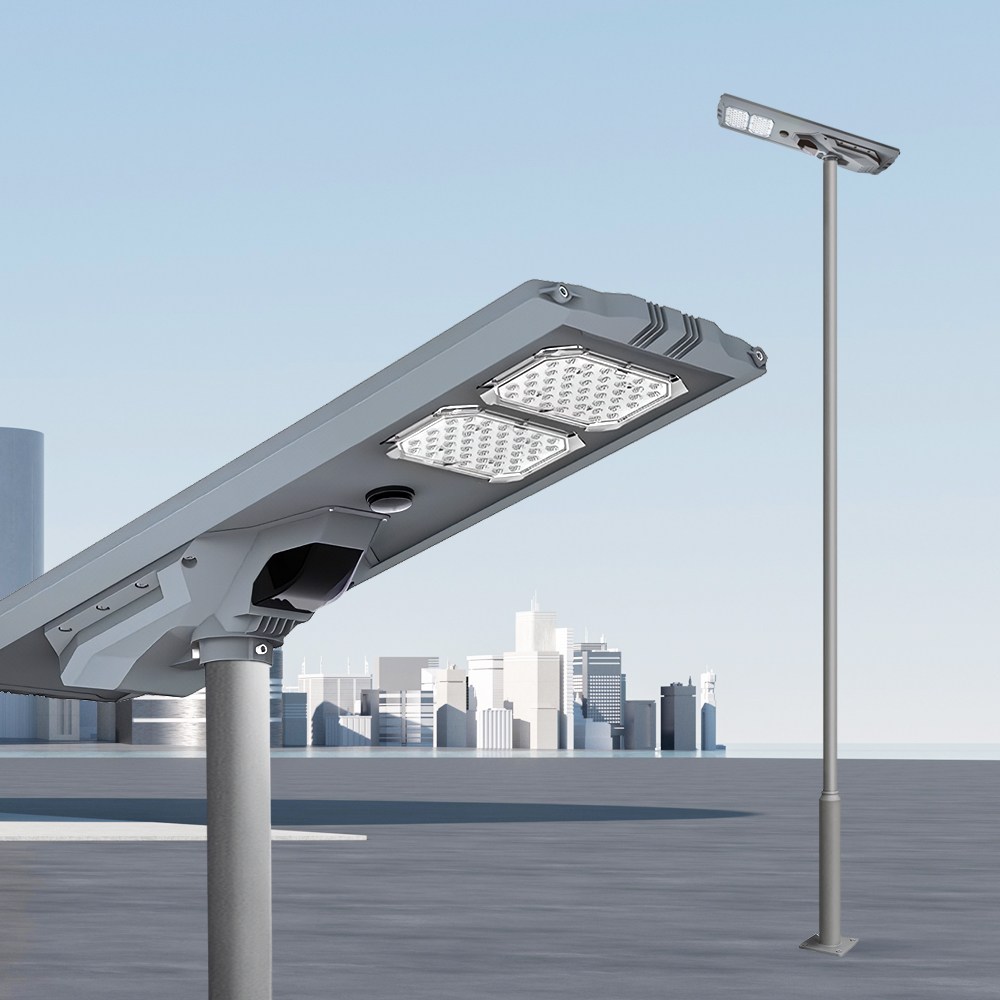 나눔조명 태양광 스마트 가로등 UFO헤드 공원 도로 경관등 야외 LED 공장등 메가200 (그레이-무광) 5M 673,000원