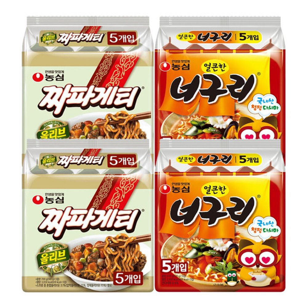 봉지라면 혼합 20봉 (짜파게티+너구리 각 10봉) 33,000원