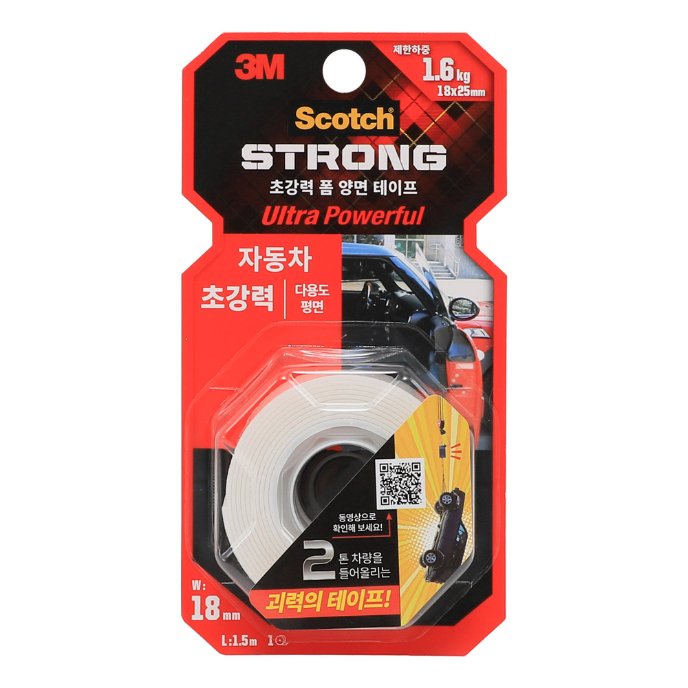 [3M] 스카치 초강력 자동차 다용도 폼양면테이프 UP115A (18mm x 1.5M) 6,270원
