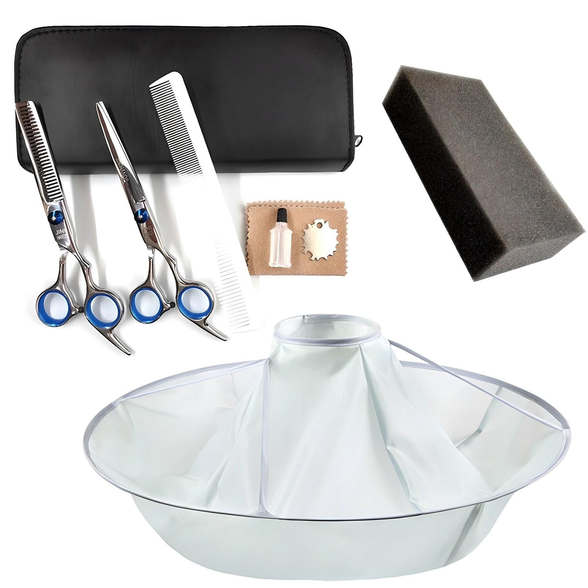 지니핸즈 가정용 미용가위세트 , 가위2종+미용커트보+스펀지 14,810원