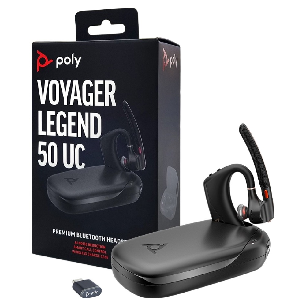 POLY 플랜트로닉스 보이저 레전드 50UC 무선 모노 블루투스 이어폰 + 도킹케이스 + 동글 세트, Poly Voyager Legend 50 UC, 블랙, 30시간, Poly Voyager Legend 50 UC, 블랙 222,500원