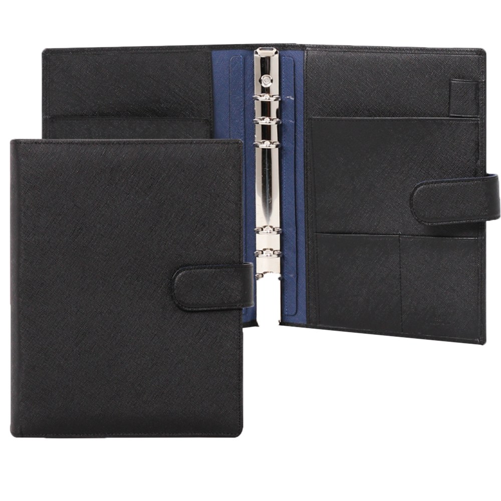 2026년 a5 속지증정 25절 사피아노 소가죽 6공 다이어리 커버 블랙+스틸블루 D72921 112,000원