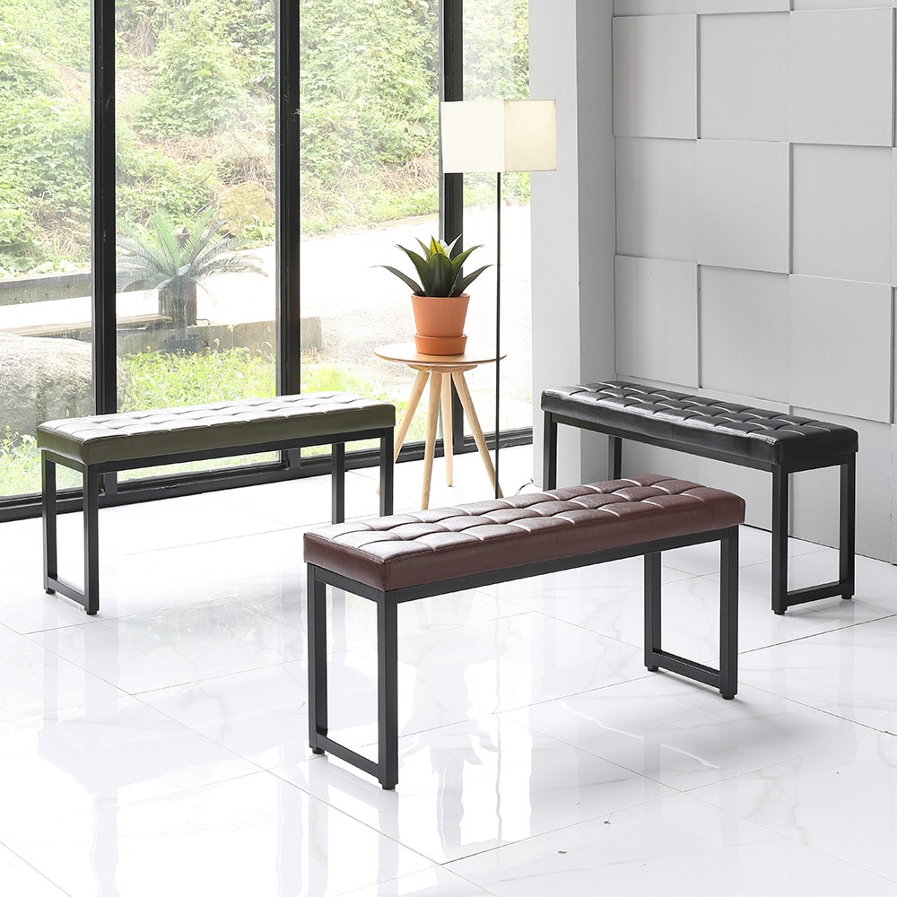 인홈즈 쿠션 2인용 벤치의자 식탁의자 카키색상, 카키, 현재가 38,900원