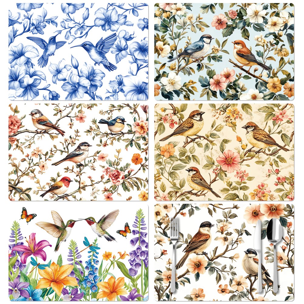 직사각형 식탁 매트 세트 6가지 디자인 플라스틱 덮개 테이블보 30x43cm 6개, 새 18,500원