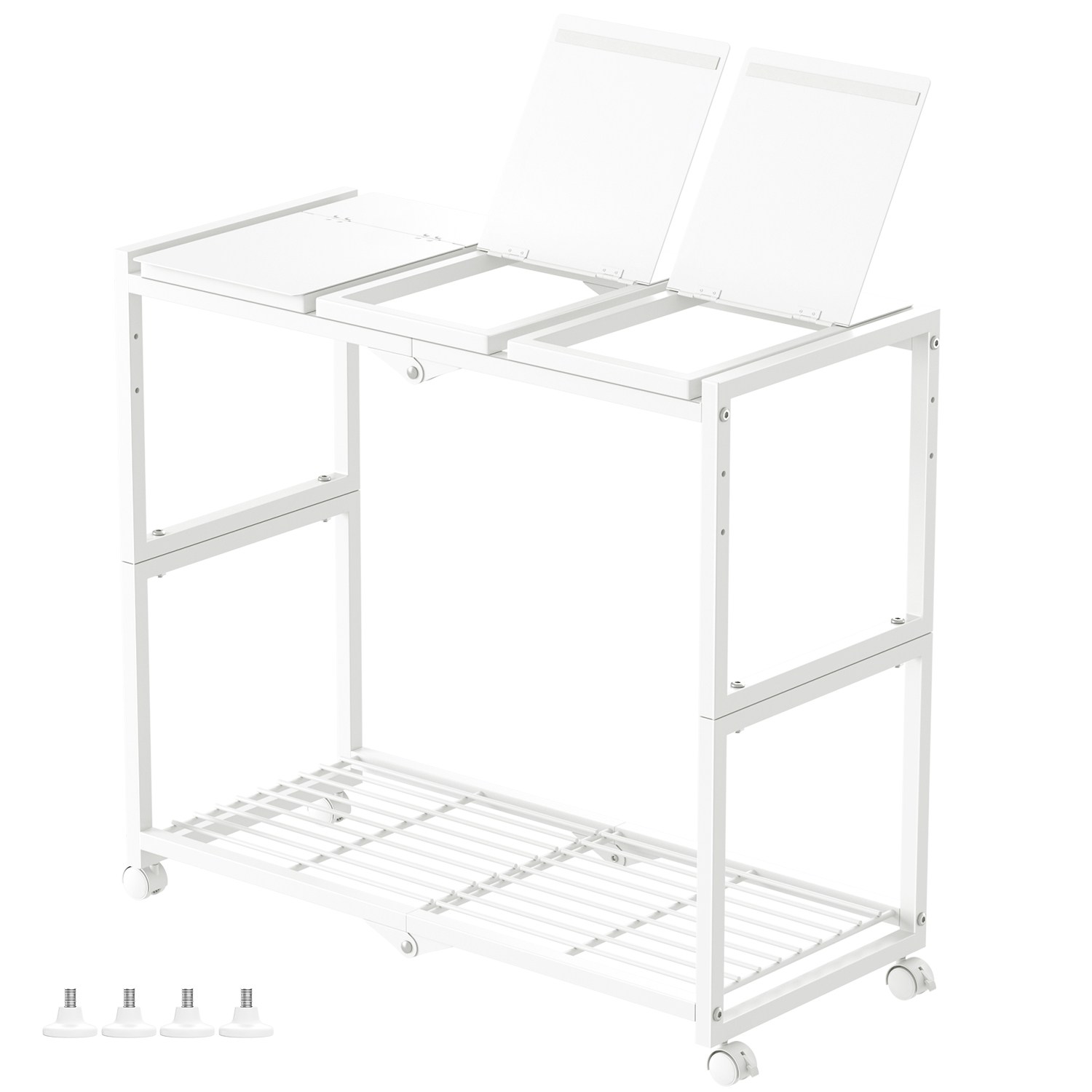 JSUSUJ 이동식 분리수거함 3칸 재활용 분리수거 수거함 이동식 바구니 내구성 강한 재활용 카트 with cover, 하얀색 81,000원