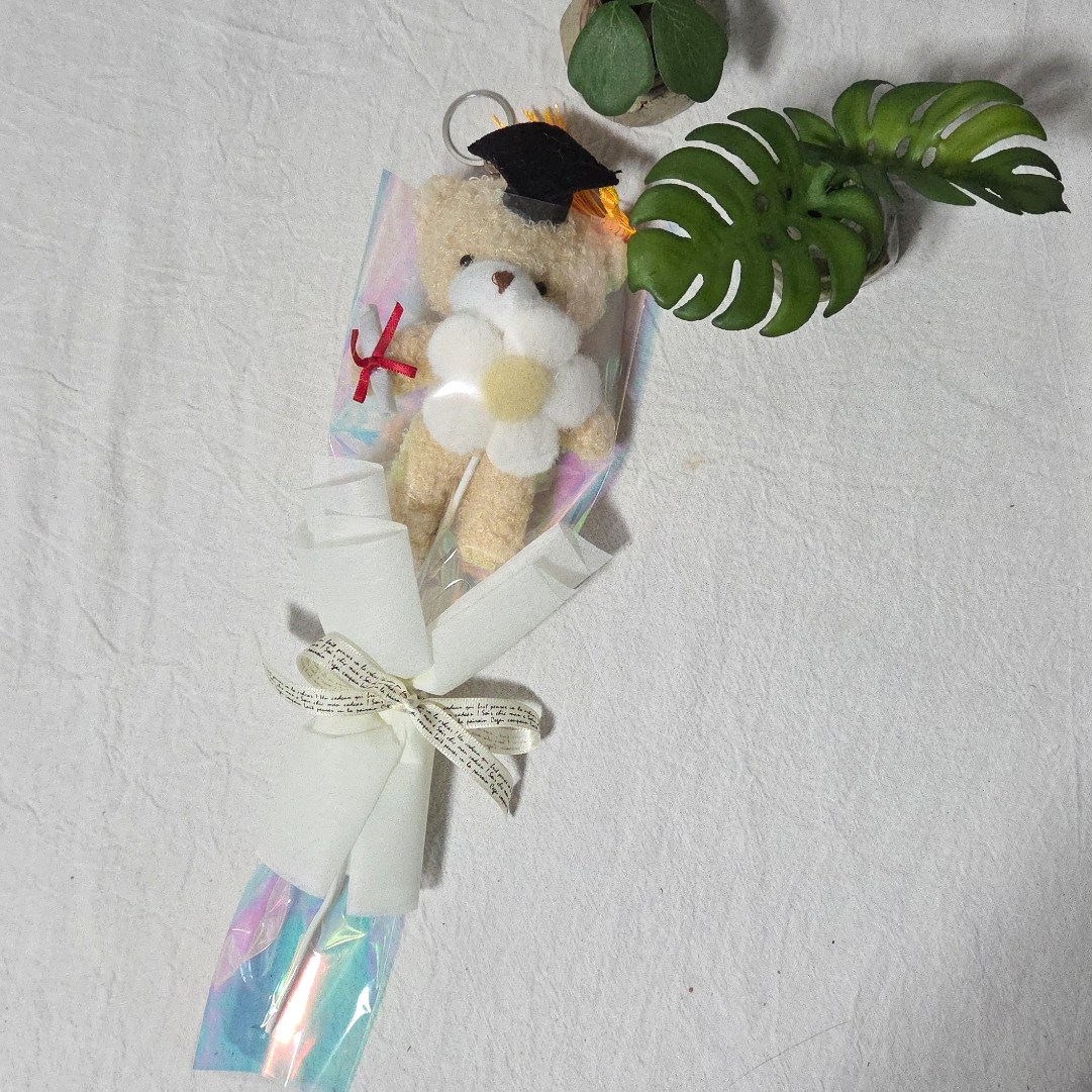 학사모곰인형꽃다발 인형키링 졸업꽃다발 한송이 단체꽃다발, 1개, 학사모인형 8,750원