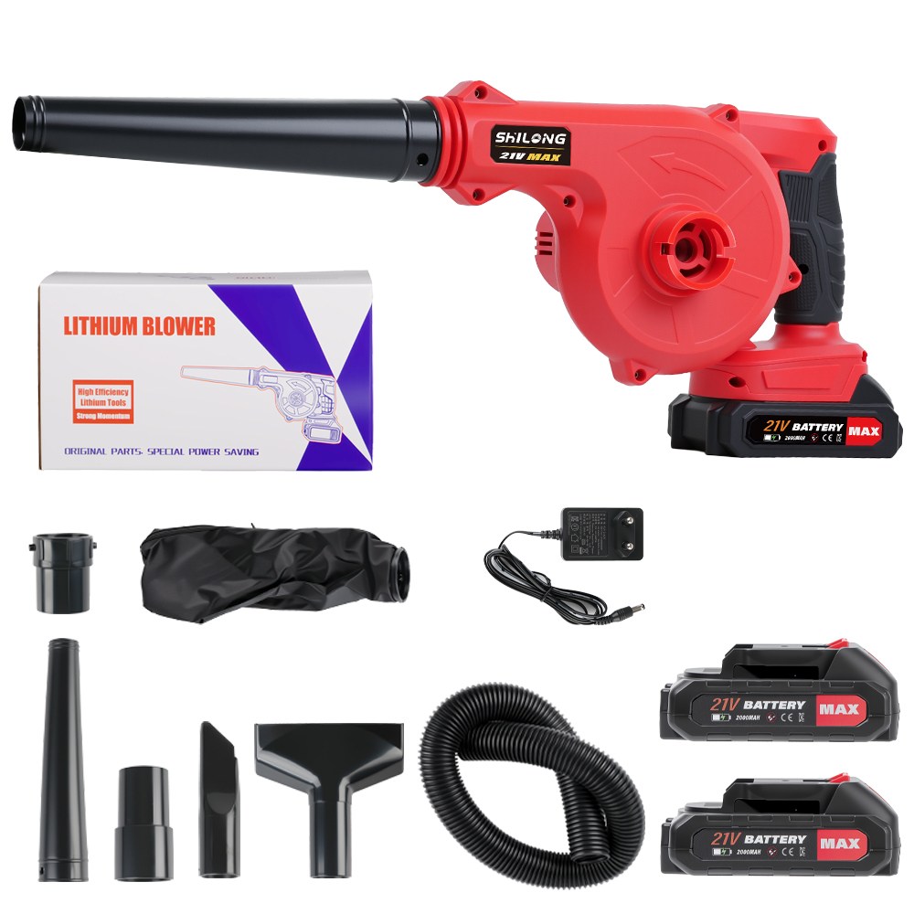 SHILONG 무선 송풍기 충전 블로워 낙엽 제설 소형 세차, 1개 56,900원