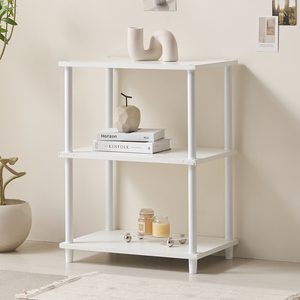 편안한가구 티아 선반 진열장 수납 다용도 선반장 2단 3단 4단 5단 조립식 진열대, 3단, 화이트 29,400원