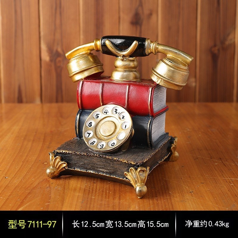 복고풍 수동 전화 장식, 향수 어린 오래된 물건, 턴테이블 유선 전화, 고풍스러운 상하이 앤틱 영화 소품 26,000원
