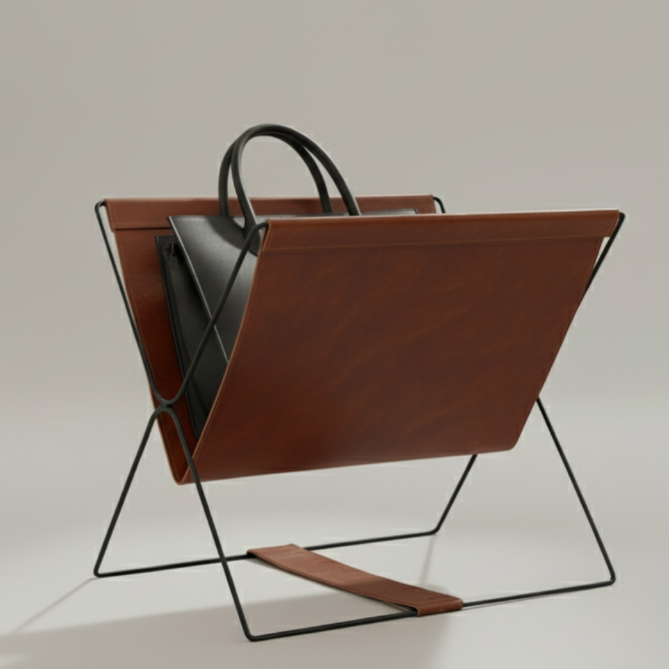 비건가죽 가방랙 매거진랙 가방보관 가방정리 가방거치대 데스크수납선반, 현재가 13,500원