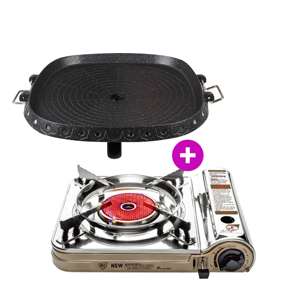맥선 MS-3500CS (세라믹) 휴대용 가스렌지 부르스타 버너 1개 + 맥선 사각불판 1개 무료배송 47,500원