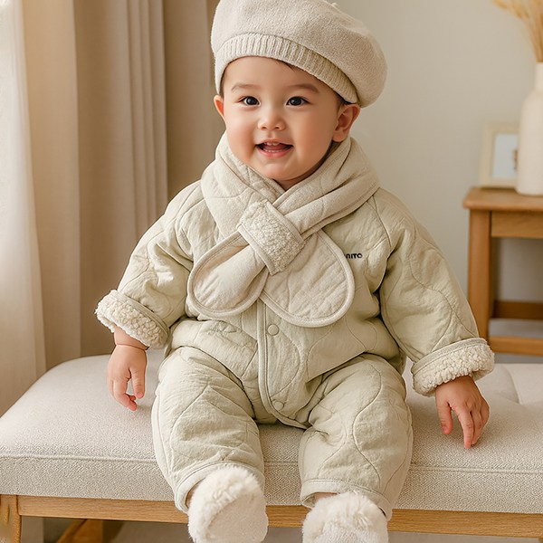 몽실이 누빔 우주복 머플러 세트 유아 아동 겨울 털안감 외출복 남아 여아 35,900원