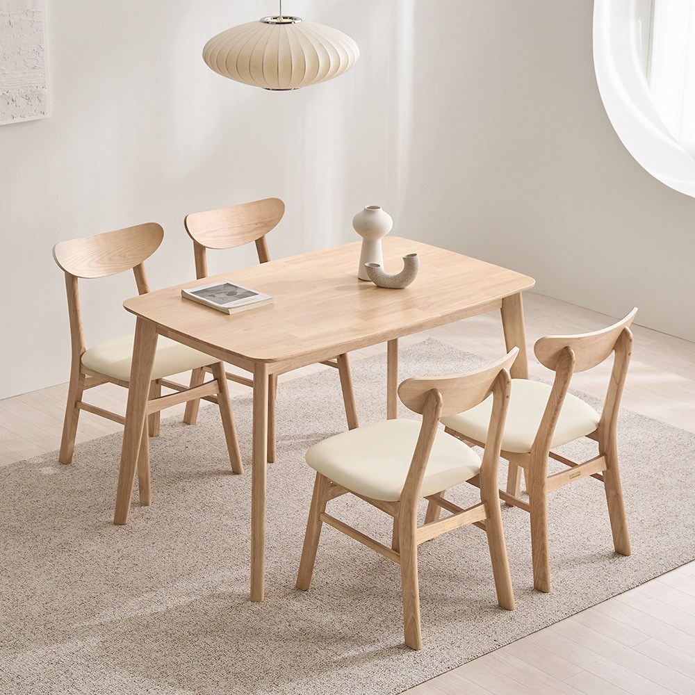 핀란디아 데니스 2인 4인 1200식탁세트, 일반의자 4, 내추럴 393,000원