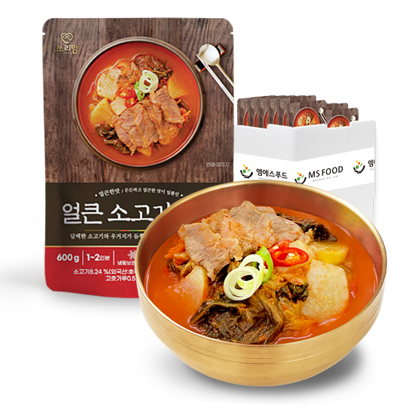 쏘리맘 사골 얼큰 소고기 국밥 25개 BOX 엠에스푸드 즉석 요리 캠핑 간단 간편 엄마손맛 간편식 혼밥 음식, 25개, 600g 115,190원
