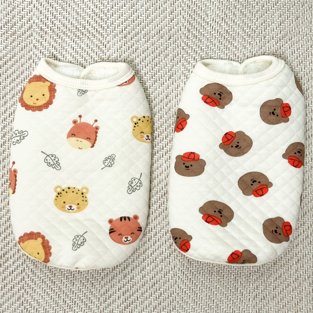 강아지 누빔 양털 후리스 패딩 조끼 겨울 따듯한 실내복 외출복 다양한 사이즈 하루하다 9,550원