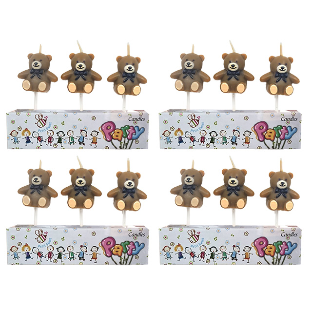 귀여운 브라우니 곰돌이 생일초 데코레이션 파티 캔들, 12p 18,500원