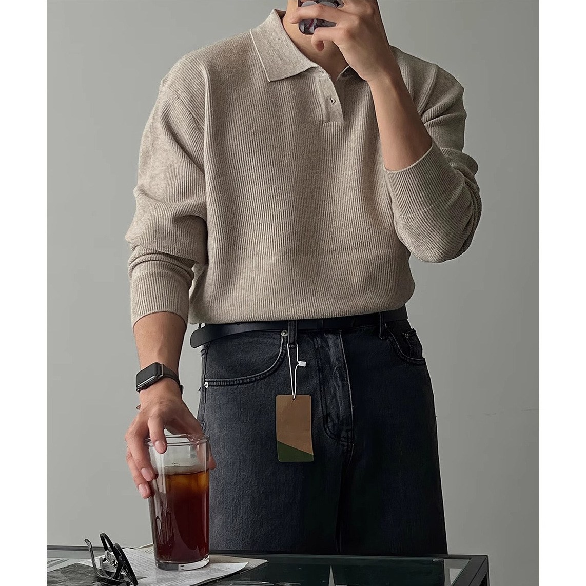 style dr 남자 오버핏 긴팔 니트  어깨넓어보이는 남자니트 28,500원