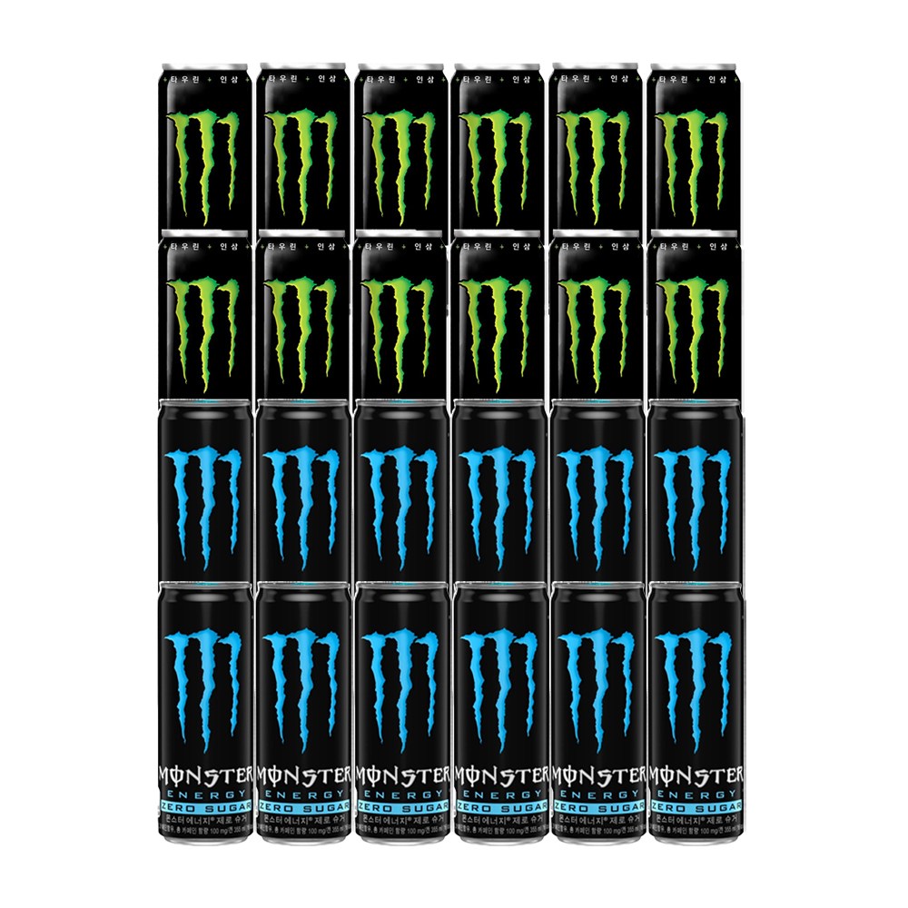[드링킹] 몬스터 2종 12개씩 (총 24개) 그린+제로슈거 45,000원