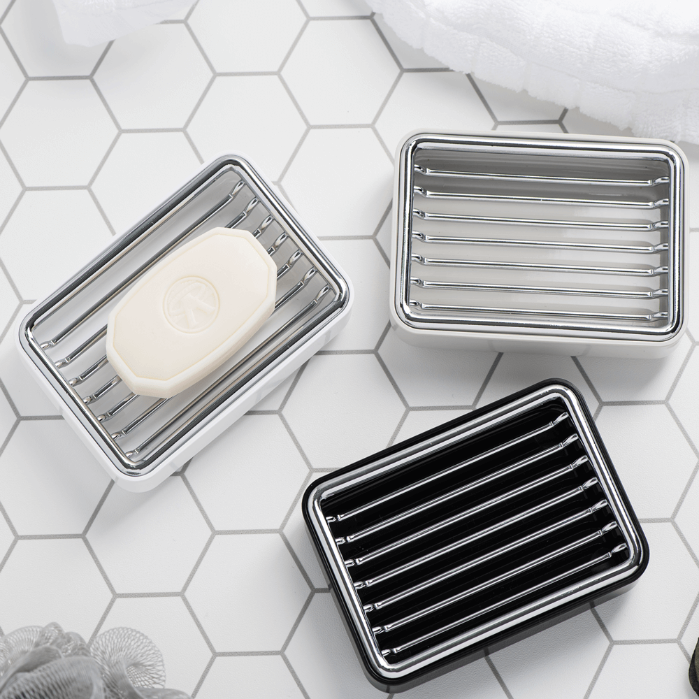 멜든 물빠짐 스텐 비누받침대 비누 거치대 케이스 비누곽 2개 세트, 흰색 + 흰색, 1개 20,500원