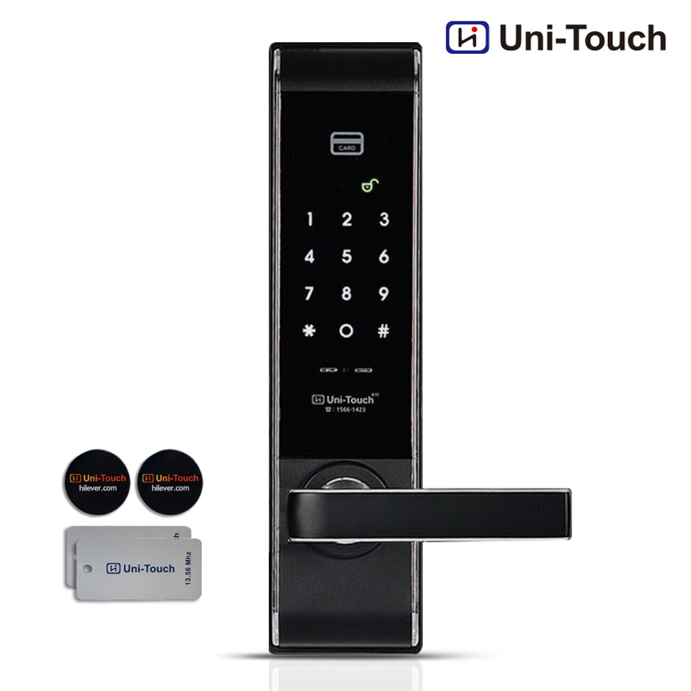 하이레버 유니터치 주키형 K-77 카드키4개+비밀번호 : 뉴웰1650, 싸이트론CT430 CT420 대체 교체 가능 제품 / 디지털도어락 번호키 현관문도어락, 유니터치 K-77, 방문설치 255,000원