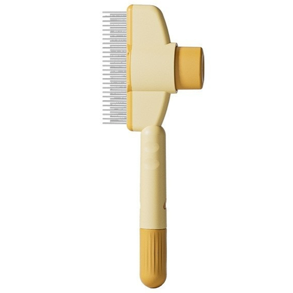 반려동물 원터치 브러쉬 반려동물 스테인리스 털 제거 빗 털갈이용 1개, 1개, 노란색 5,800원