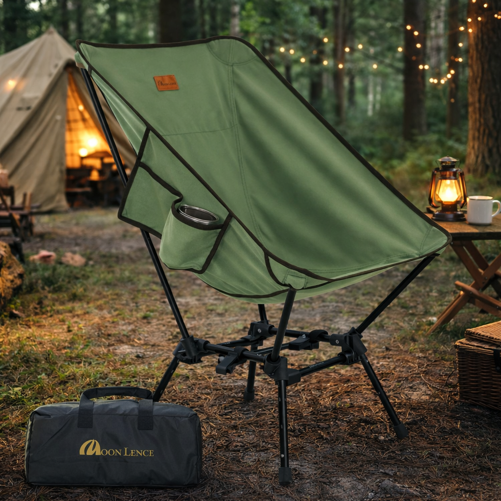 MOON LENCE 릴렉스 경량 캠핑의자 4단 고도 조절 모닥불용 의자 고강도 하중180kg 특대형의자 야영 실외용 의자, 그린, 1개 51,900원