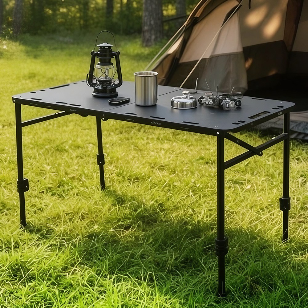모아캠프 접이식 폴딩 캠핑테이블, 블랙 (높이조절형) 46,000원