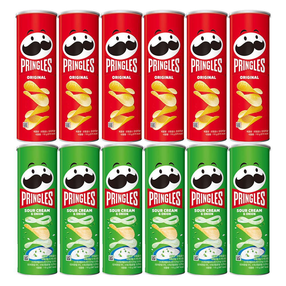프링글스 오리지널+양파, 110g, 12개 25,100원